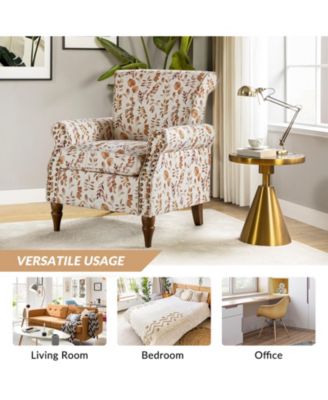 Avelina Wooden Armchair with Nailhead Trim