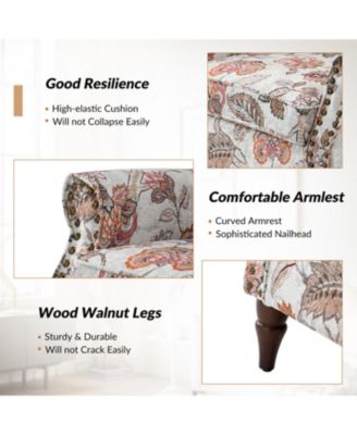 Avelina Wooden Armchair with Nailhead Trim