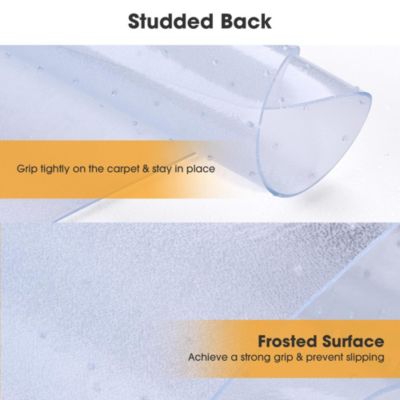 Clear Office Chair Mat for Low Pile Carpet 48" x 36" Thicken 1/8" Rectangle Plastic Floor Protector Home Studio