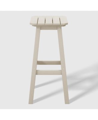 29" HDPE Outdoor Patio Square Bar Stools Set of 3