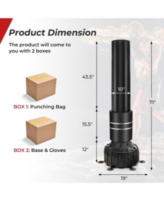 Freestanding Punching Bag 71 Inch Boxing Bag with 25 Suction Cups Gloves and Filling Base