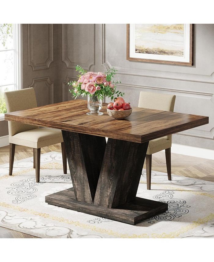 Tribesigns 47 Inch Dining Table for 4 Black Kitchen Dinner Table with