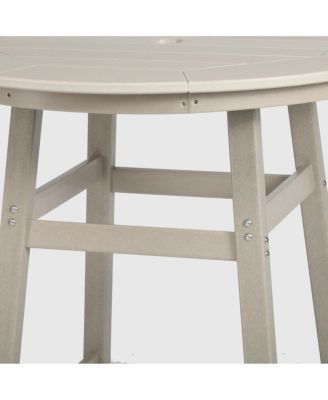 5-Piece HDPE Outdoor Patio Dining Bar Bistro Table Set with Bar Stools