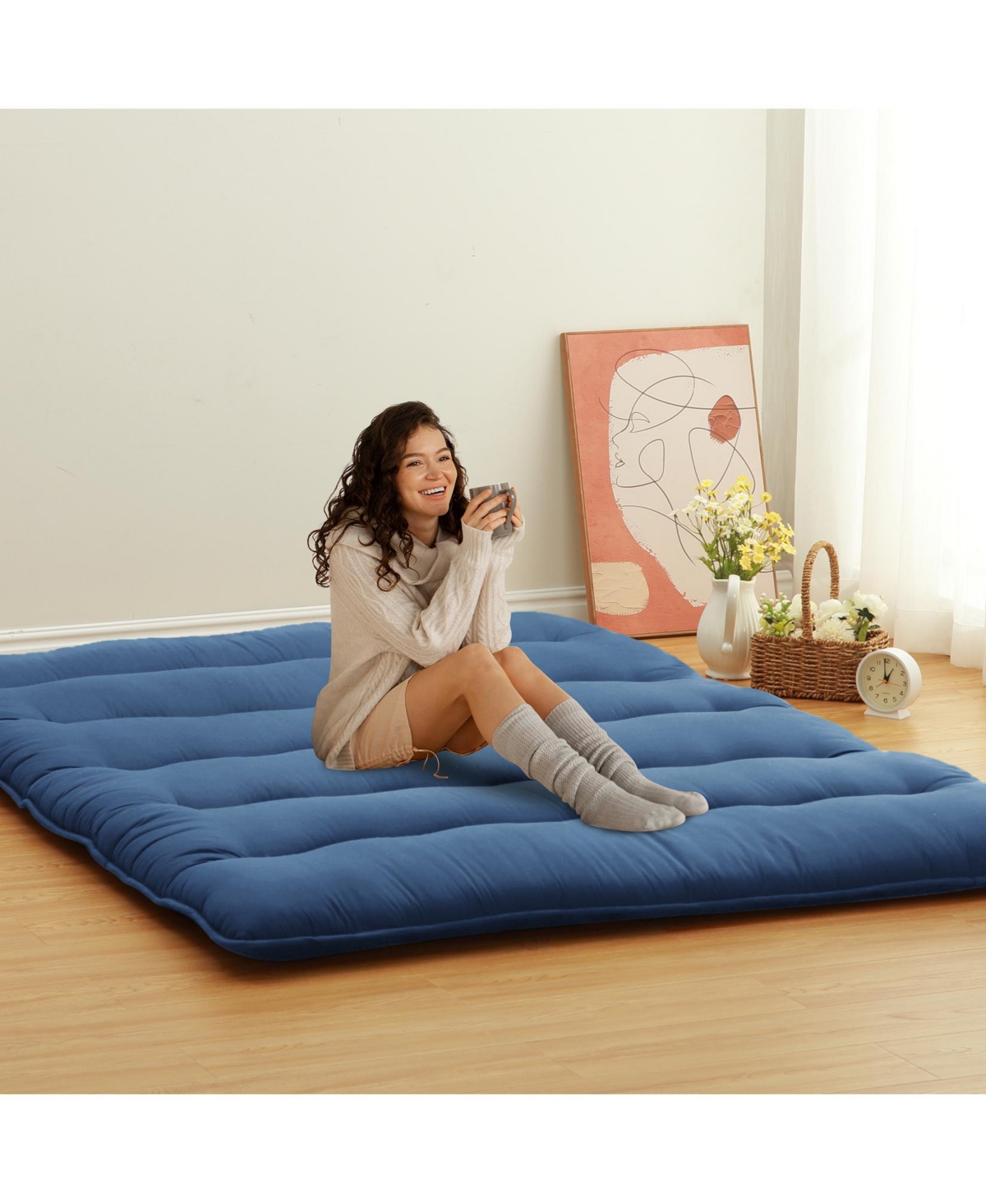 Caromio Size Futon Mattress Floor Mattress Pad Portable Dorm Sleeping Pad, 54