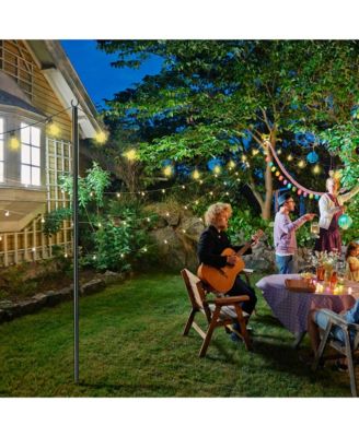 10 Ft String Light Pole Outdoor Metal Pole Aluminum Patio Backyard Party 2 Pack