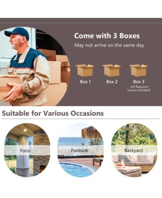 8 PCS Patio Rattan Furniture Set Glass Table Shelf Sofa Cushion Turquoise