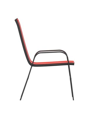 Bardwell 5 Piece Outdoor Dining Table Set For 4 With Glass-Top Patio Table And 4 Stack Chairs With Flex Comfort Material