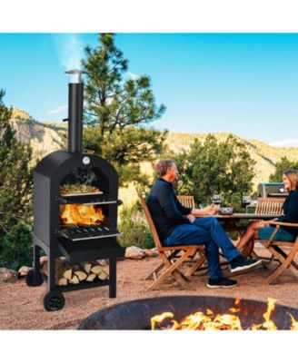 Portable Outdoor Pizza Oven with Pizza Stone and Waterproof Cover