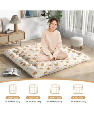 Foldable Futon Mattress with Washable Cover and Carry Bag for Camping