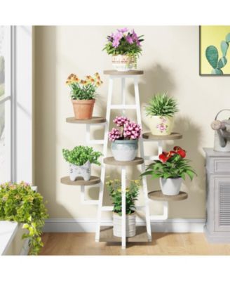 7 Tier Plant Stand Indoor, Tall Plant Shelf for Multiple Plants, Wooden Corner Plant Pots Holder Rack Flower Stand Shelf Planter Organizer for Living Room Balcony Garden