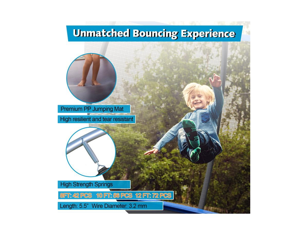 Slickblue 8 Feet Astm Approved Recreational Trampoline with Ladder