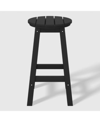 24" HDPE Outdoor Patio Round Counter Height  Stool Set of 2