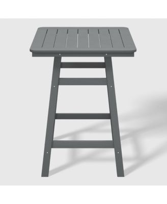 5 PC HDPE Outdoor Patio Dining Bar Table Set and Counter High Stools