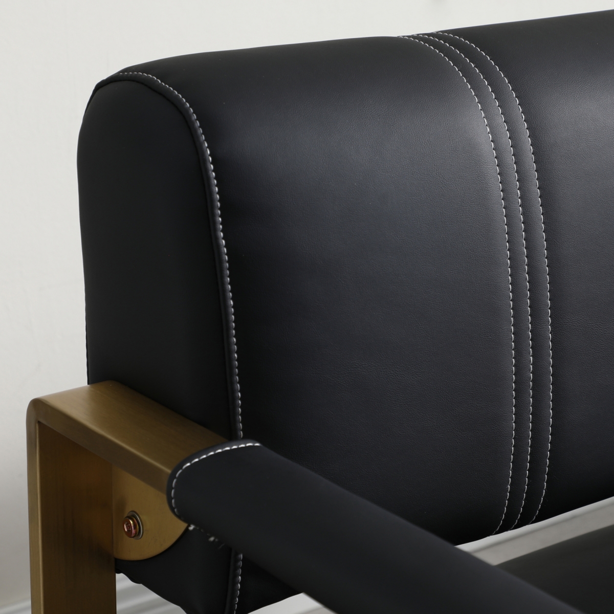 Simplie Fun 57.9" Width Modern Upholstery Faux Bonded Leather Loveseat Sofa