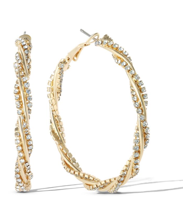 Jessica Simpson Womens Spiral Hoop Earrings