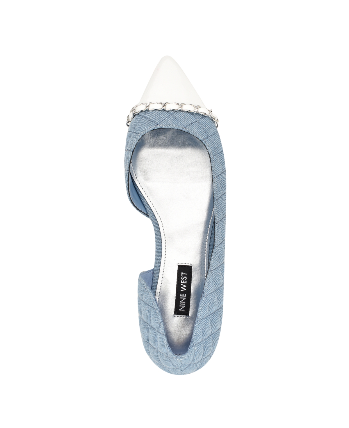 Nine West Women's Breza Slip-On Pointy Toe Dress Flats - Light Blue Denim Multi - Textile and Fau