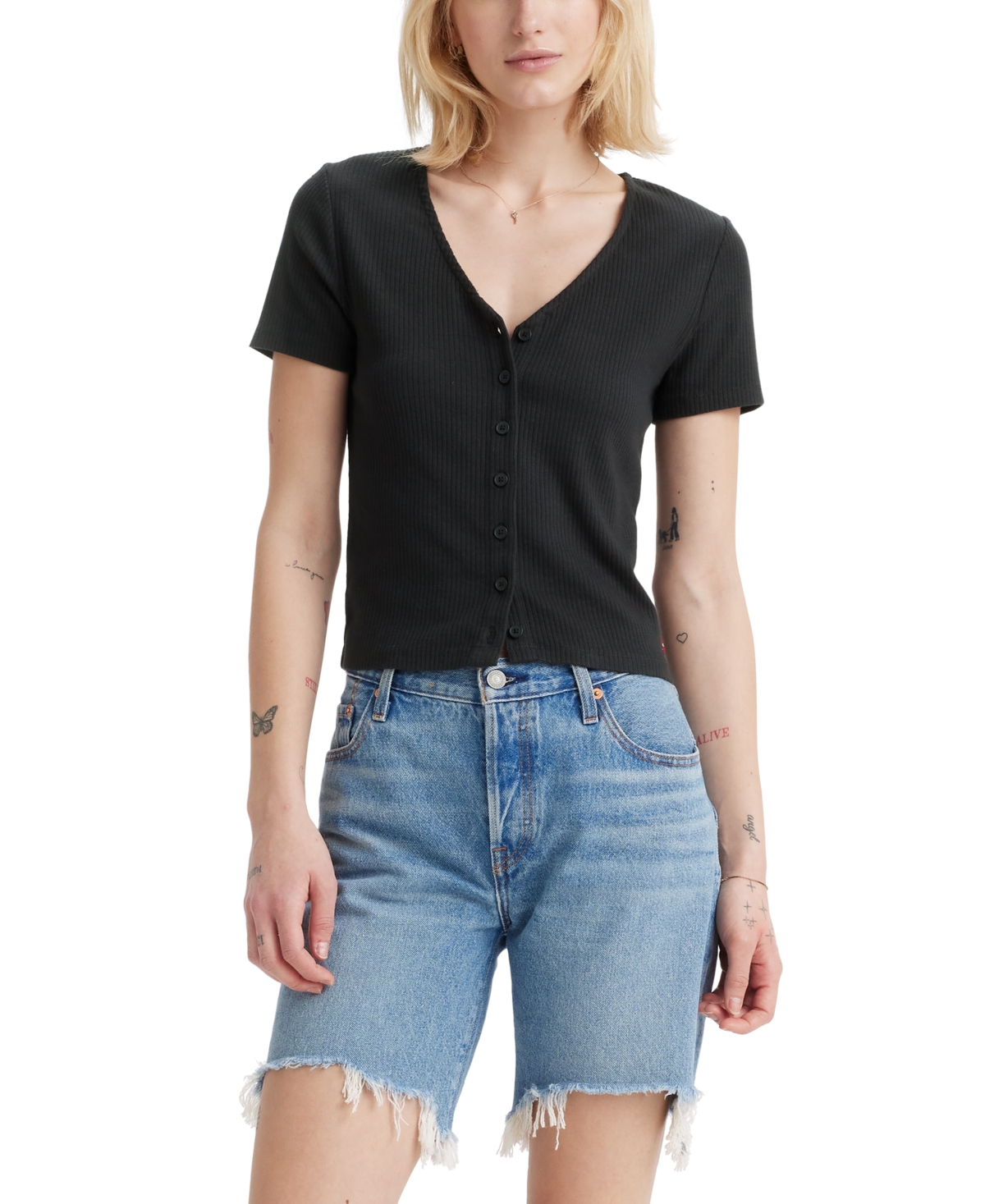 Levi's Muse Tee In Caviar