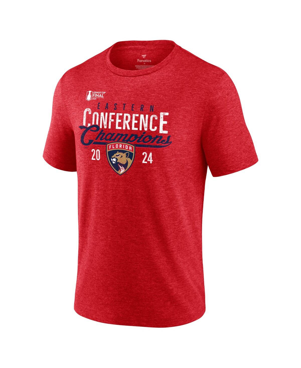 Fanatics Men'sFlorida Panthers 2024 Eastern Conference Champions Tri-Blend T-Shirt - Heather Red