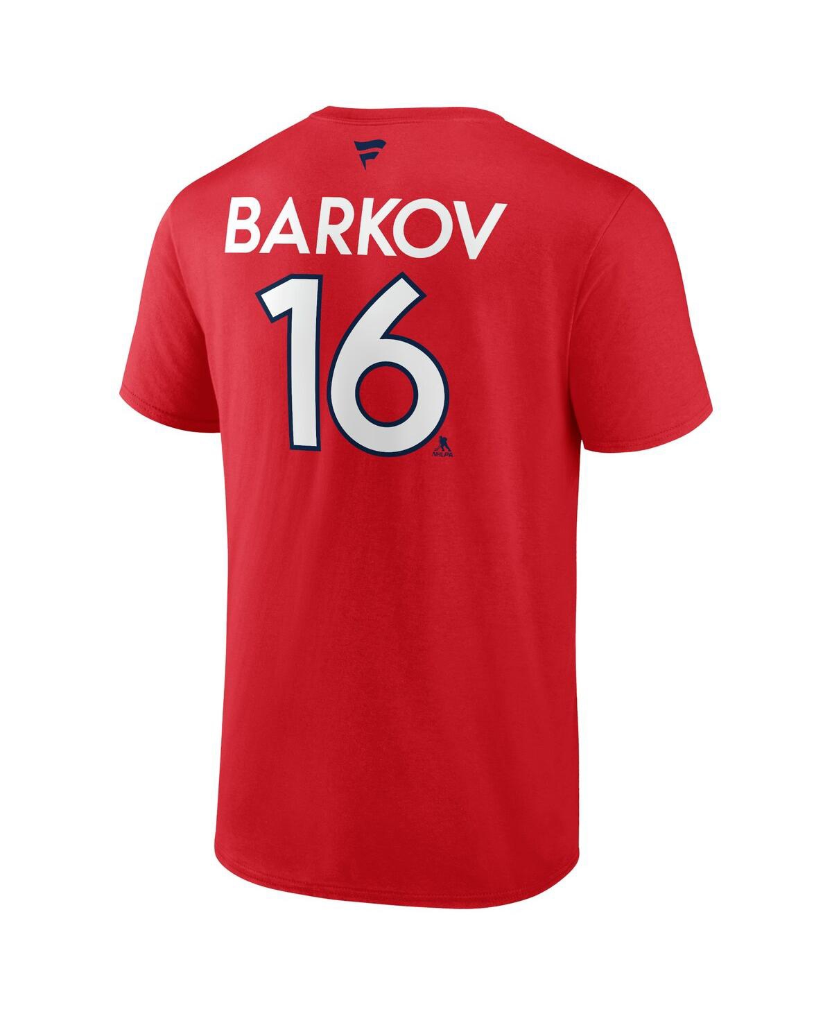 Fanatics Men's Aleksander BarkovFlorida Panthers 2024 Stanley Cup Final Authentic Pro Name Number T-Shirt - Red