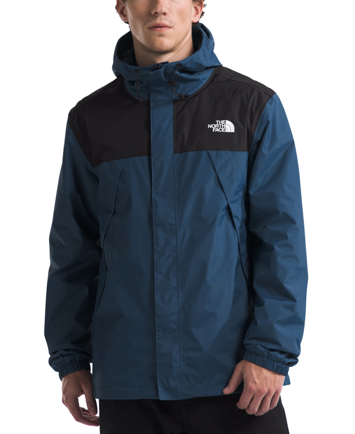 The North Face Mountain Blue Jacket With Drawstring Hood And Hem And Front And Rear Logo Detail In Tech Fabric Man In Shady Blue,tnf Black-npf