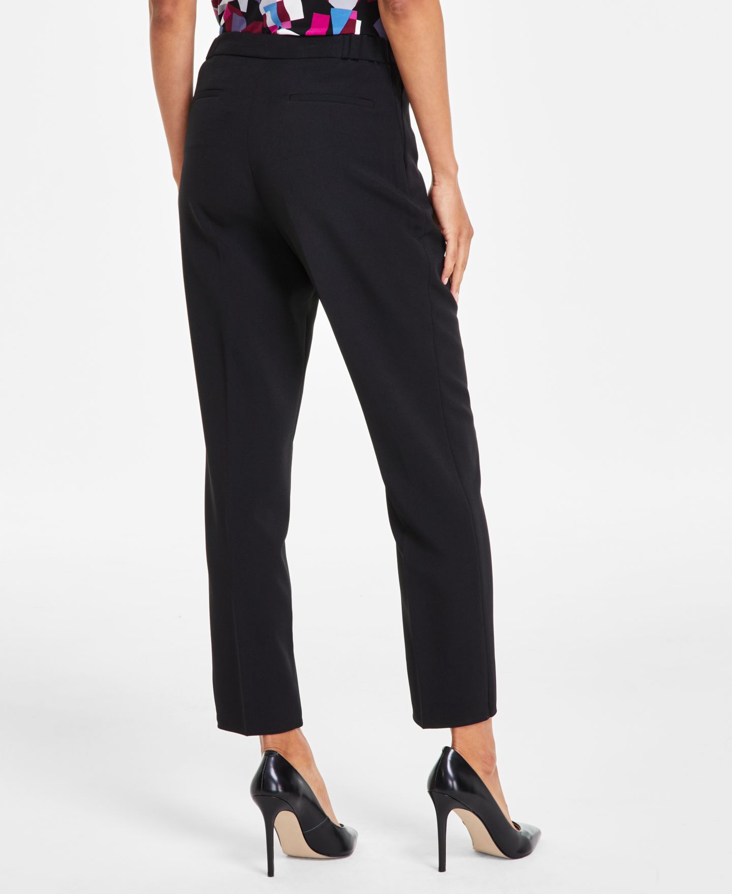 Женские брюки Kasper Lily Straight Ankle Pant, Petite, цвет: Чёрный — фото 2