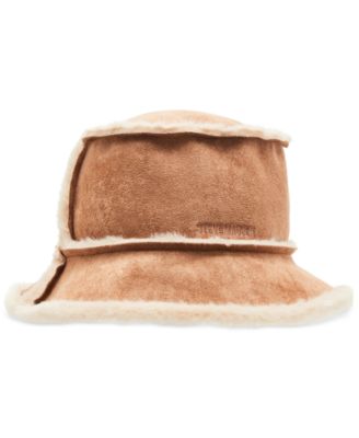 Steve Madden Women's Faux-Shearling Bucket Hat - Macy's