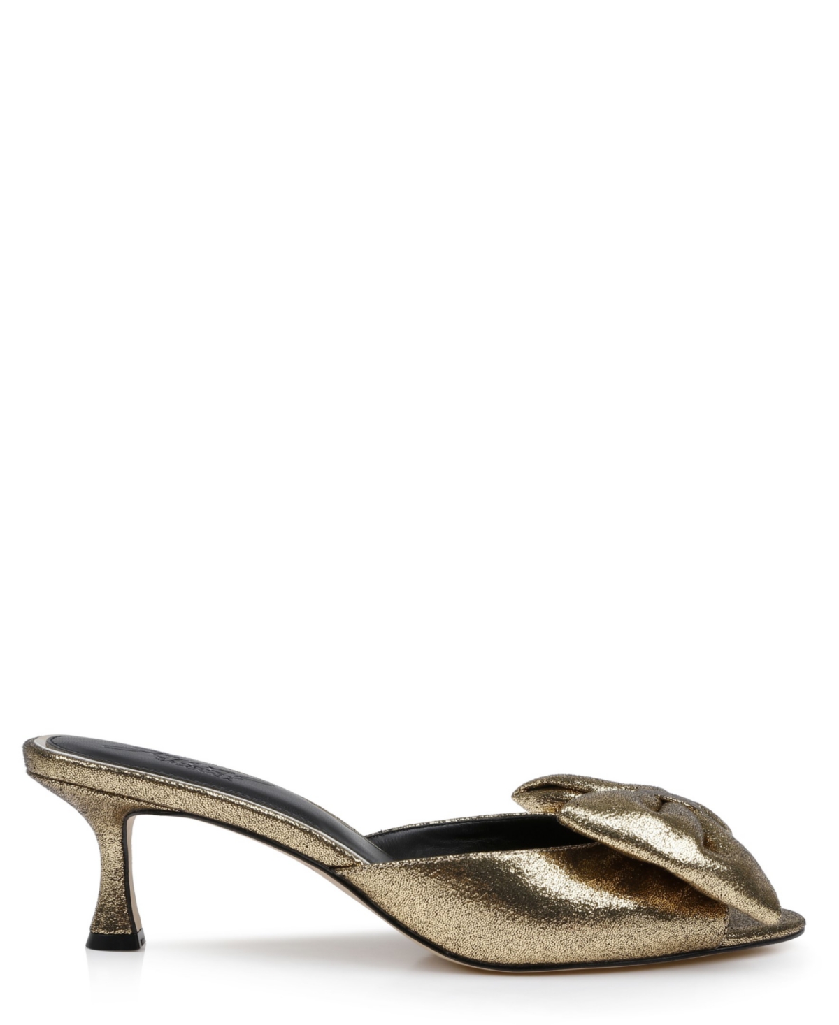 Shop Jewel Badgley Mischka Kora Bow Slide Evening Sandal In Black Satin
