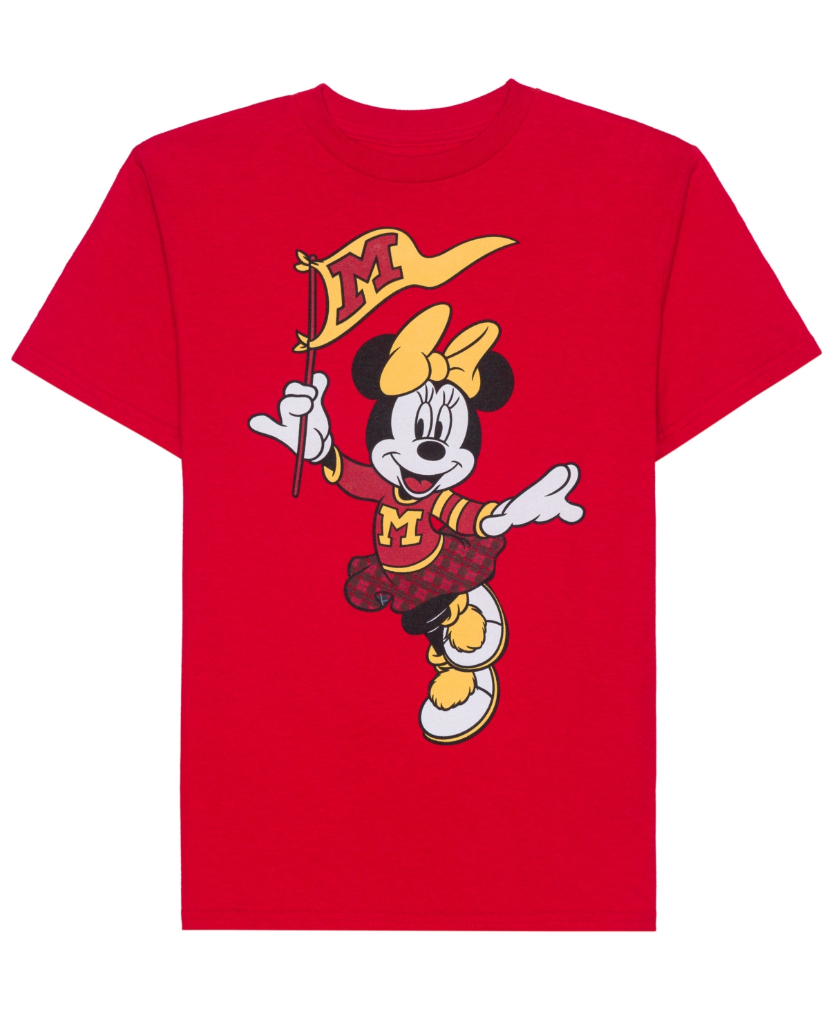 Disney Kids' Tween Girls Minnie Mouse Collegiate Short Sleeve Graphic T-shirt In Red