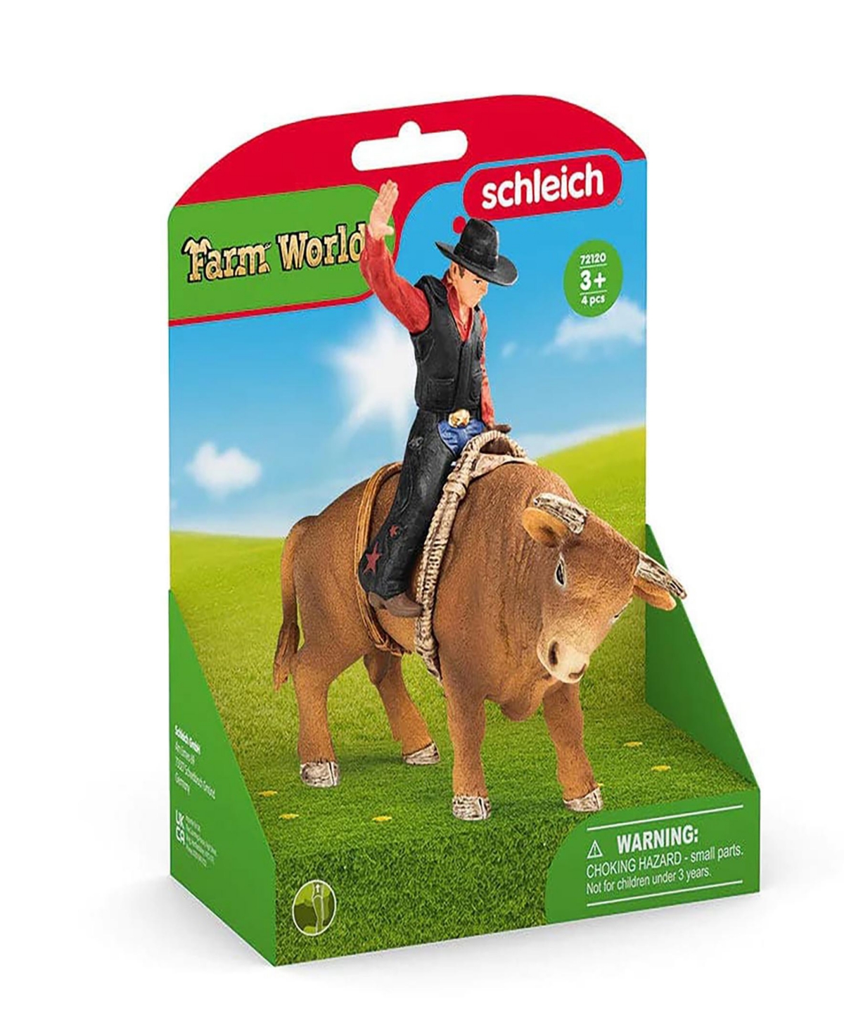 Schleich Farm World Cowboy With Bull Figure Playset In Multi
