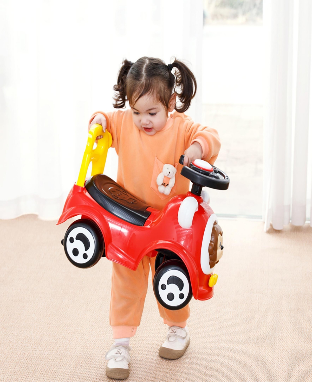 Trimate Toddler Foot To Floor Push And Ride On Car In Multi