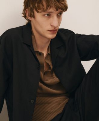 Men's Slim-Fit Linen-Blend Overshirt