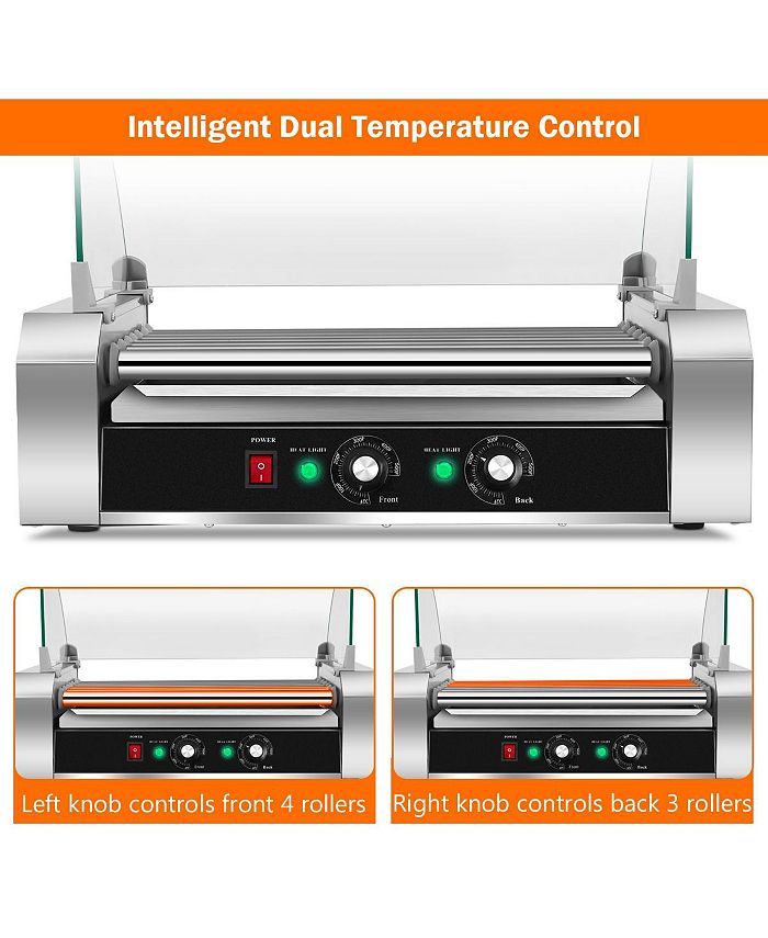 Roller Dog RDB18SS Commercial Hot Dog Grill Protective Glass Guard - 18 Roller Machine Cover