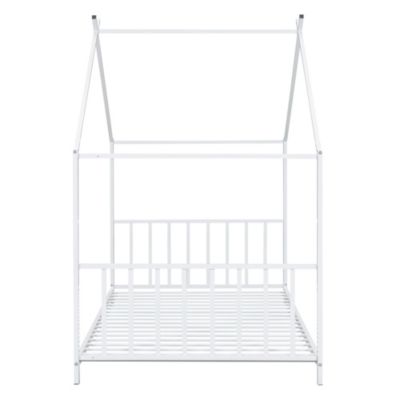 Streamdale Twin Size Metal House Platform Bed, White