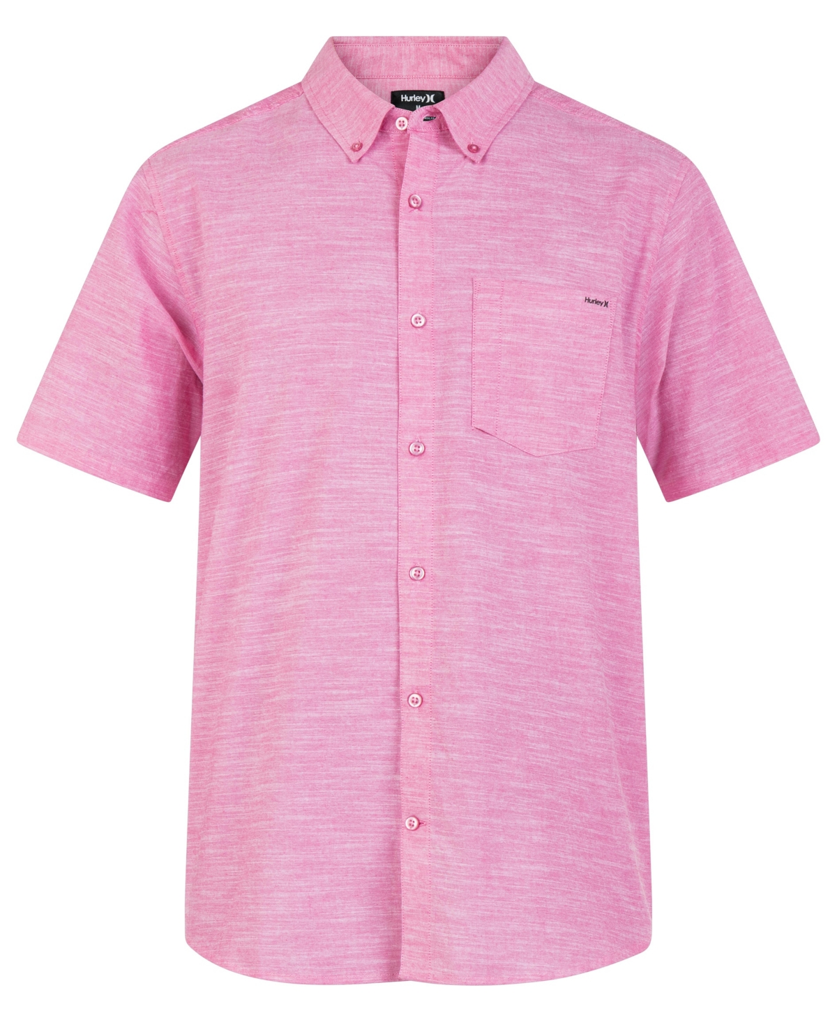 Shop Hurley Men's One And Only Stretch Button-down Shirt In Pink Bloom