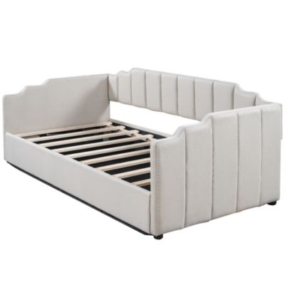 Streamdale Upholstered Daybed with Underneath Storage, Twin Size, White