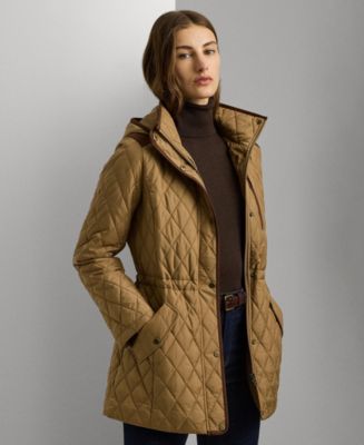 Lauren Ralph Lauren Petite Hooded Anorak Quilted Coat - Macy's