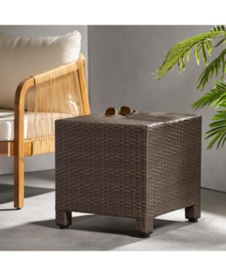 Streamdale Modern Woven Outdoor Side Table for Patio or Deck