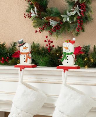 Christmas Snowman Stocking Holders, Set of 2