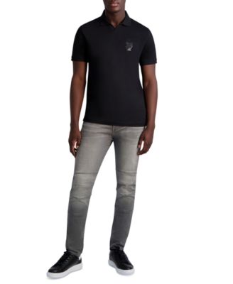 Men's Slim-Fit Printed Micro-Piqué Polo Shirt 