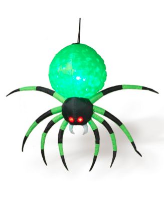 Gerson & Gerson Eerie 5 Feet Electric Inflatable Halloween Green Spider ...