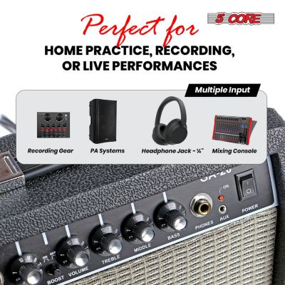 Guitar Amp 20W Amplifier for Electric Bass Acoustic Practice Amps Small Portable Mini Amplificador para Bajo with Built in Effects