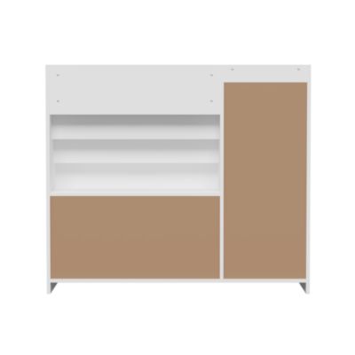 Kids Multifunctional Bookcase with Drawers (White/Gray)