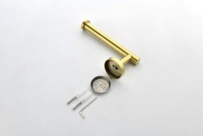 6-Pieces Brushed Gold Bathroom Hardware Set Sus304 Stainless Steel Round Wall Mounted Include