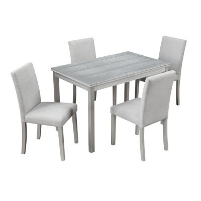 Stunning 5-Piece Dining Set Elegant Table & Upholstered Chairs