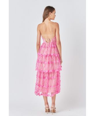 Women's Crochet Layered Midi Dress