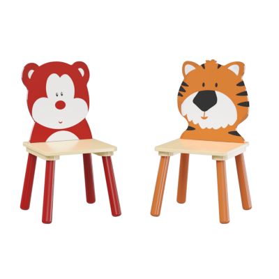 Kids Wooden Table & Chair Set (Bear Tiger)