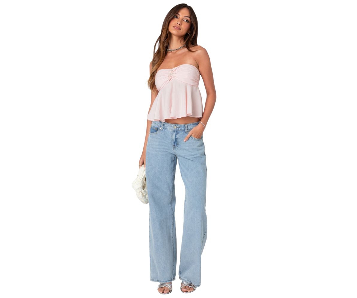 Edikted Women's Starfish Strapless Top - Light-pink