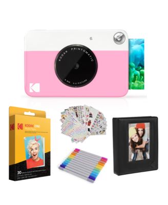 Printomatic Instant Print Camera Gift Bundle w/Zink Photo Paper & More