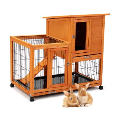 Streamdale Detachable Rabbit Hutch with Tray and Casters