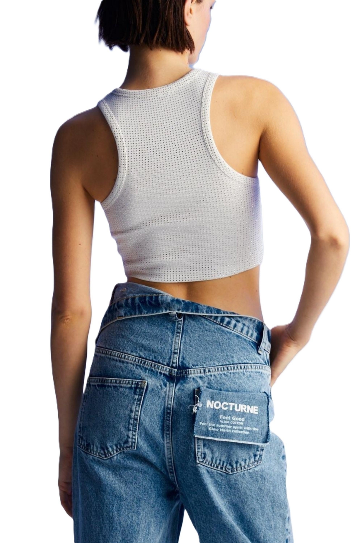 Nocturne Women's Embellished Crop Top